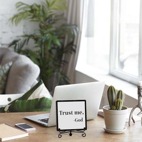 Home Decor, Farmhouse Shelf Decor For Living Room, Boho Aesthetic Table Decorations, Christian Gifts For Women Men, Entryway Tv Stand Fireplace Mantle Coffee Table Decoration (trust-05) - Image 5