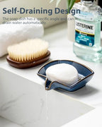 Zoeeker Ceramic Soap Dish, Self Draining Bar Soap Holder with Drain Spout - Image 6