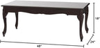 Roundhill Furniture Traditional Ornate Detailing Wood Coffee Table, Dark Cherry - Image 2