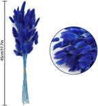 Uieke 17’’ Natural Bunny Tails Dried Flowers, 120 Pcs Dried Lagurus Ovatus, Dried Blue Pampas Grass Decor for Farmhouse Flower Arrangements Wedding Home Party Decorations - Image 4