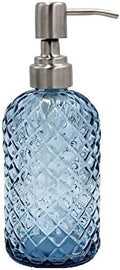16oz Diamond Pattern Glass Soap Dispenser with Rust Resistant Pump by SDlumeiy