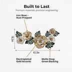 Large Modern Metal Wall Art, 3D Gold, White & Green Monstera Leaf Wall Sculpture, Tropical Wall Hanging for Living Room Bedroom Dining Room Entryway, Gift for Housewarming Wedding, 43.3"L x 18.5"W - Image 3