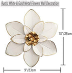 Metal Flower Wall Art Decor, 10“ Rustic Modern Floral Sculpture, Distressed Iron Wall Hanging Home Decoration Accent Artworks for Indoor Kitchen Bedroom Living Room Office Outdoor Garden Patio - Image 4