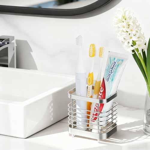 Toothbrush Holder for Bathroom, Stainless Steel Electric Toothpaste Holder - Image 6