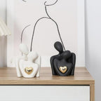 Ceramic Couple Statue - Modern Shelf Decor Knick Knacks for Shelves, Valentine's Day Wedding Gifts, Home Decor for Living Room, Bedroom, Bookshelf & TV Stand - Small Figurines(Black) - Image 4