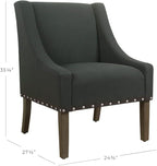 Homepop Home Decor | Upholstered Classic Swoop Arm Accent Chair | Accent Chairs - Image 3
