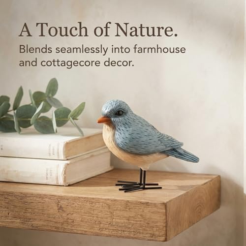 The Bridge Collection Rustic Blue Bird Figurine - Standing Songbird Decor - Image 7