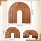 DoubleFill Set of 2 Wooden Rainbow Arch Boho Shelf Decor for Table - Image 2