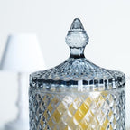 Sizikato Diamond Faceted Glass Candy Jar with Lid, 10oz Grey Decorative Jar, Nut Jar, Dried Fruit Storage Jar. - Image 7
