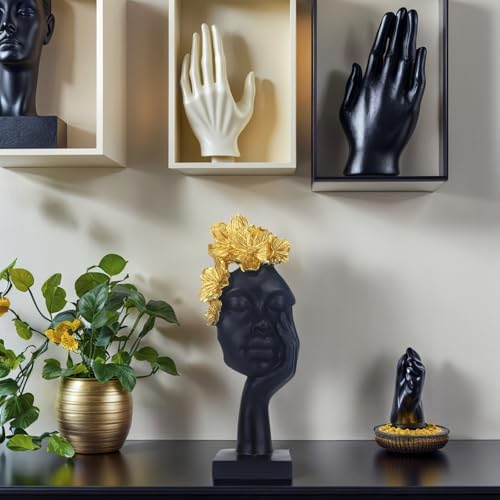 African Women Statues 12'' African Lady Art Bust Figurines - Image 6