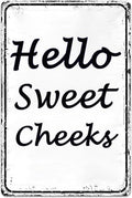 Funny Bathroom Decor Wall Art Funny Cute Hello Sweet Cheeks Tin Sign Rustic Farmhouse Bathroom Decoration Restroom Toilet Decor And Accessories Home Sweet Home Wall Art 8x12 Inch by Unknown
