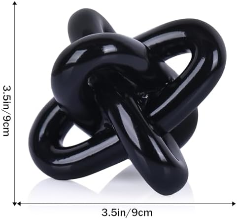 Black Knot Sculpture, Triple Knot Statue, Black Home Decor, Perfect for accenting Rustic-Style Coffee Tables, Living Room TV Stands, Dining Tables, and entryway Shelves. - Image 2