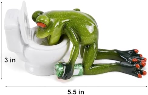 VVGIFTS Frog Figurines Cute Craft Resin Frog Statue for Home Bathroom Decor - Image 4