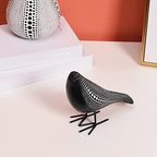 Quoowiit Sculptures Home Decor, Bird Figurine Shelf Decor, Modern Decorations for Living Room, Bedroom, Office, House, Resin Animal Statues and Figurine with Chic Polka Dots Art Design (Black) - Image 2