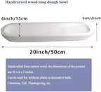 Wooden Dough Bowls Decorative，Rustic Bread Long Bowls Decor Wood Tray, Hand Carved For Table Centerpiece Decor, Home Decor(20 * 6 * 2 inch white) - Image 2