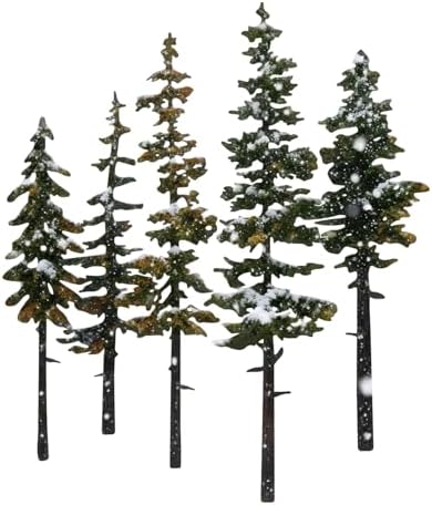 ESTART White Green Metal Pine Tree Wall Art, Metal Tree Wall Decor by ESTART