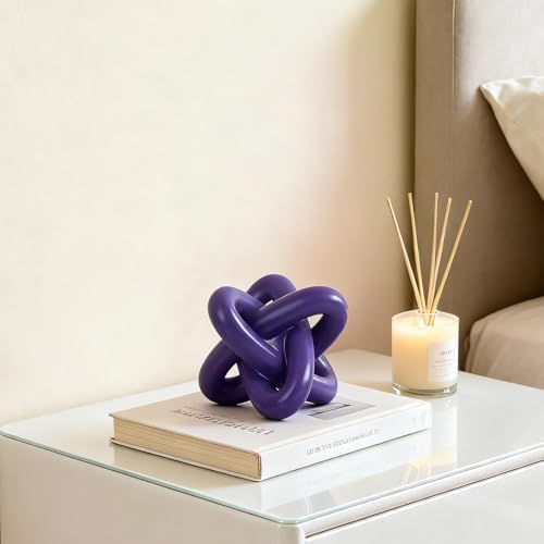 Purple Knot Sculpture, Triple Knot Statue, Purple Home Decor, Perfect for accenting Rustic-Style Coffee Tables, Living Room TV Stands, Dining Tables, and entryway Shelves. - Image 5