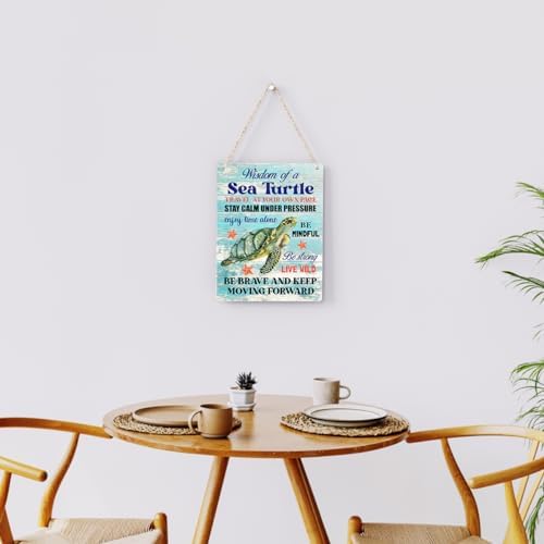 Sea Turtle Decor Inspirational Turtle Decor Plaque Signs Gifts for Turtle Lovers Gift Ideas for Friends Office Bedroom Living Room Home Beach House Nursery Wall Art Decor Wooden Hanging Sign 8x10 Inch - Image 4