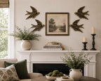 AMOIENSIS 4.75 Inch Vintage Swallow Bird Wall Sculpture Set of 4 - Image 5