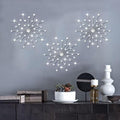 ZEXUIRU 3 Set Silver Starburst Wall Art for Home Decor Metal Bling Crystal Rhinestones Sunburst Wall Decor Sparkling Rhinestone Art Accent Silver - 18in by ZEXUIRU