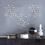 ZEXUIRU 3 Set Silver Starburst Wall Art for Home Decor Metal Bling Crystal Rhinestones Sunburst Wall Decor Sparkling Rhinestone Art Accent Silver - 18in by ZEXUIRU