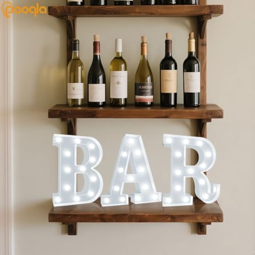 Pooqla BAR Sign for Home Bar Decor, Cool White LED Light Up Bar Sign - Image 7