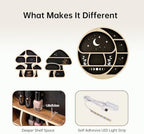 Wall Shelves for Bedroom, Mushroom Moon Shelf LED Light, Whimsical Decor - Image 5