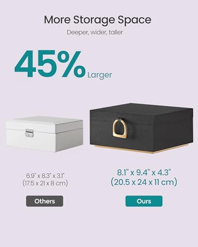 SONGMICS 2-Layer Jewelry Box with Handle, Removable Tray, Floating Effect - Image 4