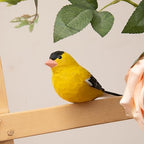 Handmade Wooden Goldfinch Figurine – Yellowbird Home Decor, Cute Wild Canary Knick-Knack for Bird Lovers, Unique Gift for Women, Mom, Friends – Rustic Nature Home Ornament - Image 5