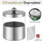 Gaussra Apothecary Jars, Qtip Holder, Bathroom Jar with Stickers - 2 Pack - Image 4