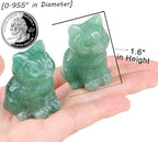 QINJIEJIE Green Aventurine Crystal Cat Figurines Healing Crystals Statue - Image 3