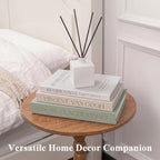 Emibele 3 Pack Fake Linen Book Storage Boxes Modern Home Shelf Table Decor - Image 5
