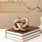 Yalikop 3 Link Wood Knot Decor Rustic Table Shelf Accents, Champagne - Image 4