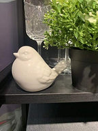 KiaoTime New White Glazed Ceramic Bird Figurine, Bird Statue, French Country Garden Cottage Bird Ornaments, Home Decor Accents Collectible Bird Figurine - Image 6