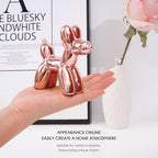 Notakia Cute Ceramics Pink Balloon Dog Statue Crafts Living Room Desktop Decorations,Handmade Modern Small Ceramic Animal Statue Ornament Home Decor Accents (Pink Balloon Dog) - Image 2