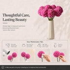 Mandy's 12pcs Artificial Hot Pink Ball Chrysanthemum Flowers - Image 6