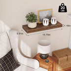 Fixwal Floating Wall Shelves for Decor (Walnut, Set of 2, 15.7Inch) - Image 3