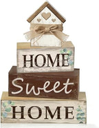Farmhouse Tiered Tray Decor, 4pcs Home Sweet Home Table Decor by Unknown