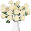 8PCS Champagne 24 Head 3" Large Chrysanthemum Artificial Flower Balls Stems by Unknown