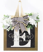 Last Name Front Porch Decor, Welcome Sign Door Wreath, Outdoor Decorations, 26 Letter Wreaths Hanging, Spring Wreath for All Seasons Monogram (E) by ELEFOCUS