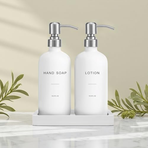 Prus Waso White Soap Dispenser Bathroom Set, Silver & White - Image 5