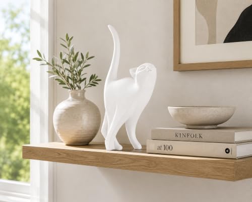 7 Inch White Proud Cat Statue - Image 2