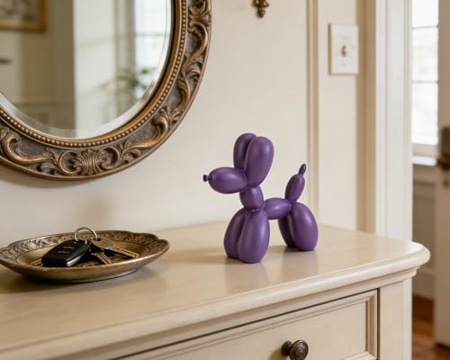 4 Inch Matte Purple Balloon Dog Sculpture - Image 2