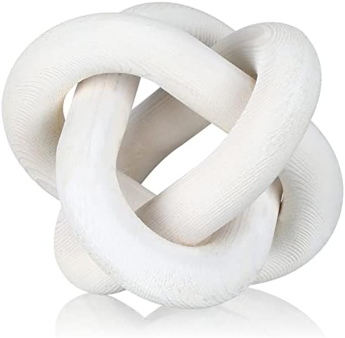 Yalikop 3 Link Wood Knot Decor Rustic Table Shelf Accents, White by Yalikop