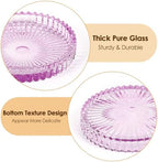 Modern Clear Coaster Set of 5- Glass Coasters for Drinks, Clear Purple - Image 4