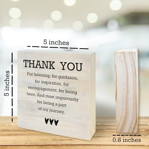 Thank You Wooden Sign, And Most Importantly For Being A Part Of My Journey, Desk Table Decoration, Gifts For Colleagues, Bosses And Friends, Women Office Home Decor And Accessories(5x5 In)-A24 - Image 2