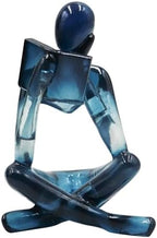 Reading Women Statue, Translucent Blue Resin Thinker Sculptures, Abstract Art Ornament, Modern Aesthetic Figurine Decoration for Home Living Room Bedroom Office Shelf Table Desk Bookshelf Decor by Jinkoozz