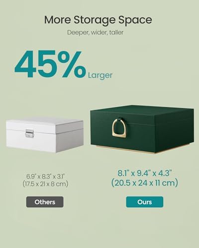 SONGMICS 2-Layer Jewelry Box with Handle, Removable Tray, Floating Effect - Image 4