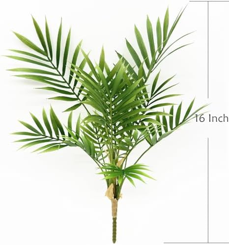 Artificial Parlor Palm Plant, Realistic Faux Tropical Greenery Stem Small Potted Fake Areca Palm Leaves Mini Palm Tree for Vase Fill, Home Office Decor, Indoor Garden Wedding Event Decoration 1 Pack - Image 5