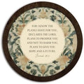CFFJLHN Vintage Floral Christian Wall Art Decor, Jeremiah 29:11 Bible Verse Religious Scripture Round Hanging Wall Decor for Home Bedroom Living Room Church Prayer Room, 10x10 Inch by Unknown